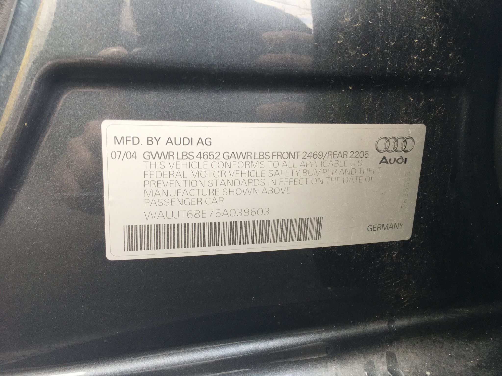 2005 Audi A4 3.0L