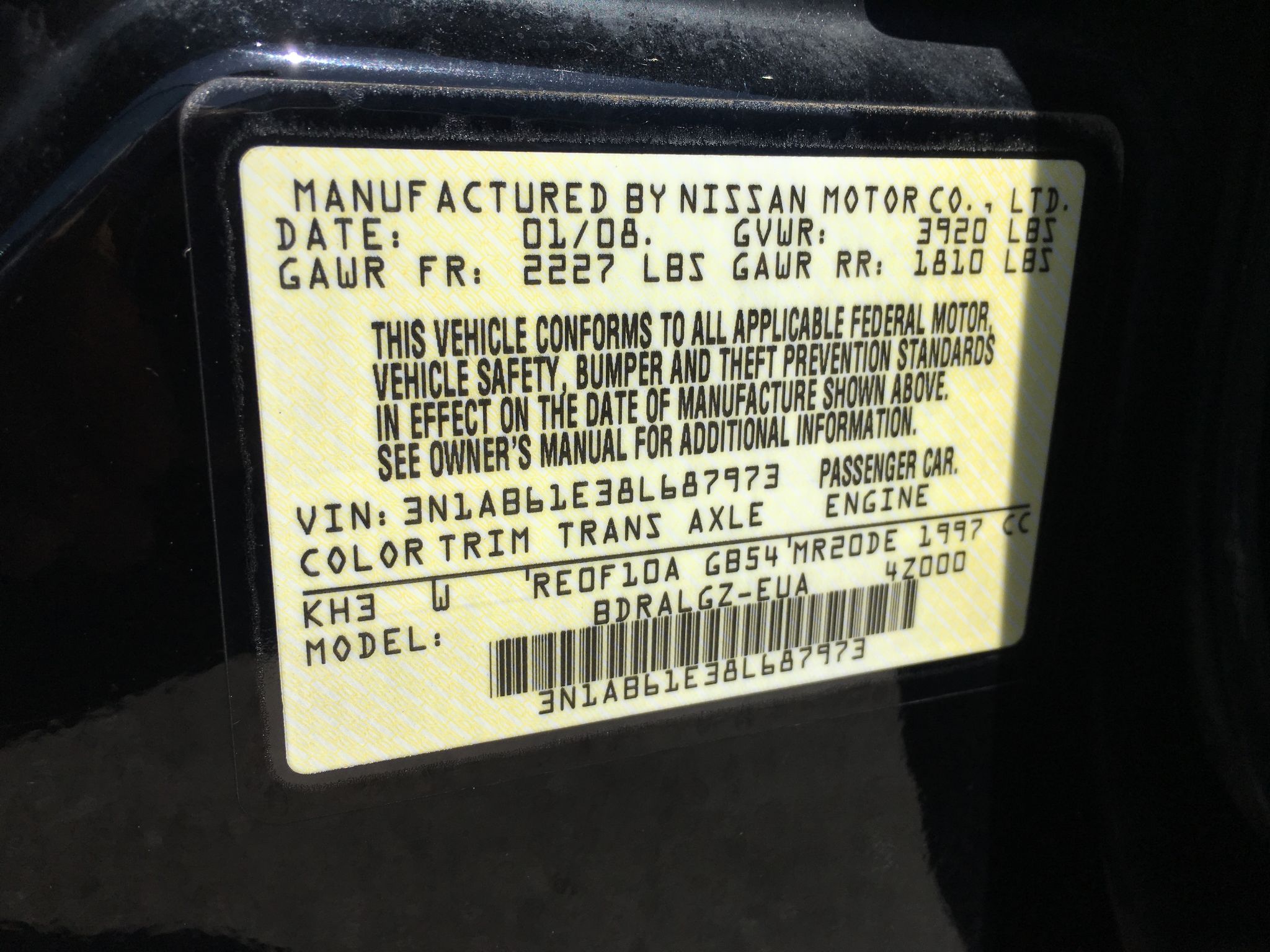 2008 Nissan Sentra 2.0 SL