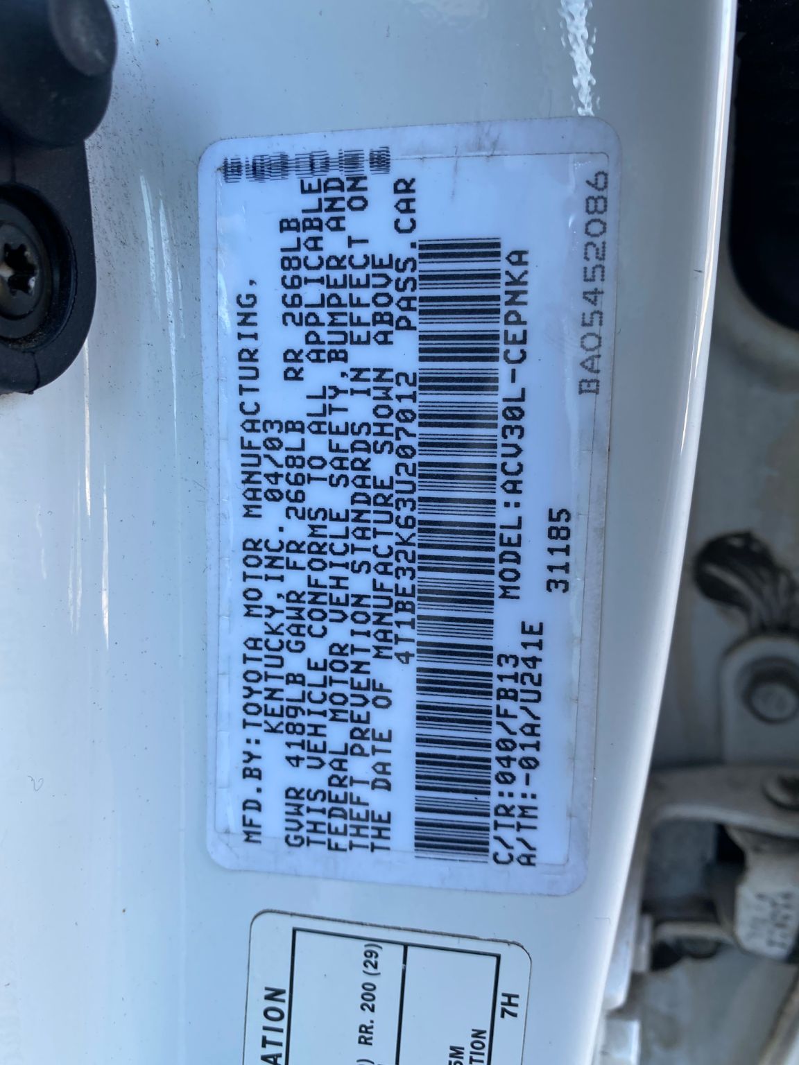 2003 Toyota Camry LE