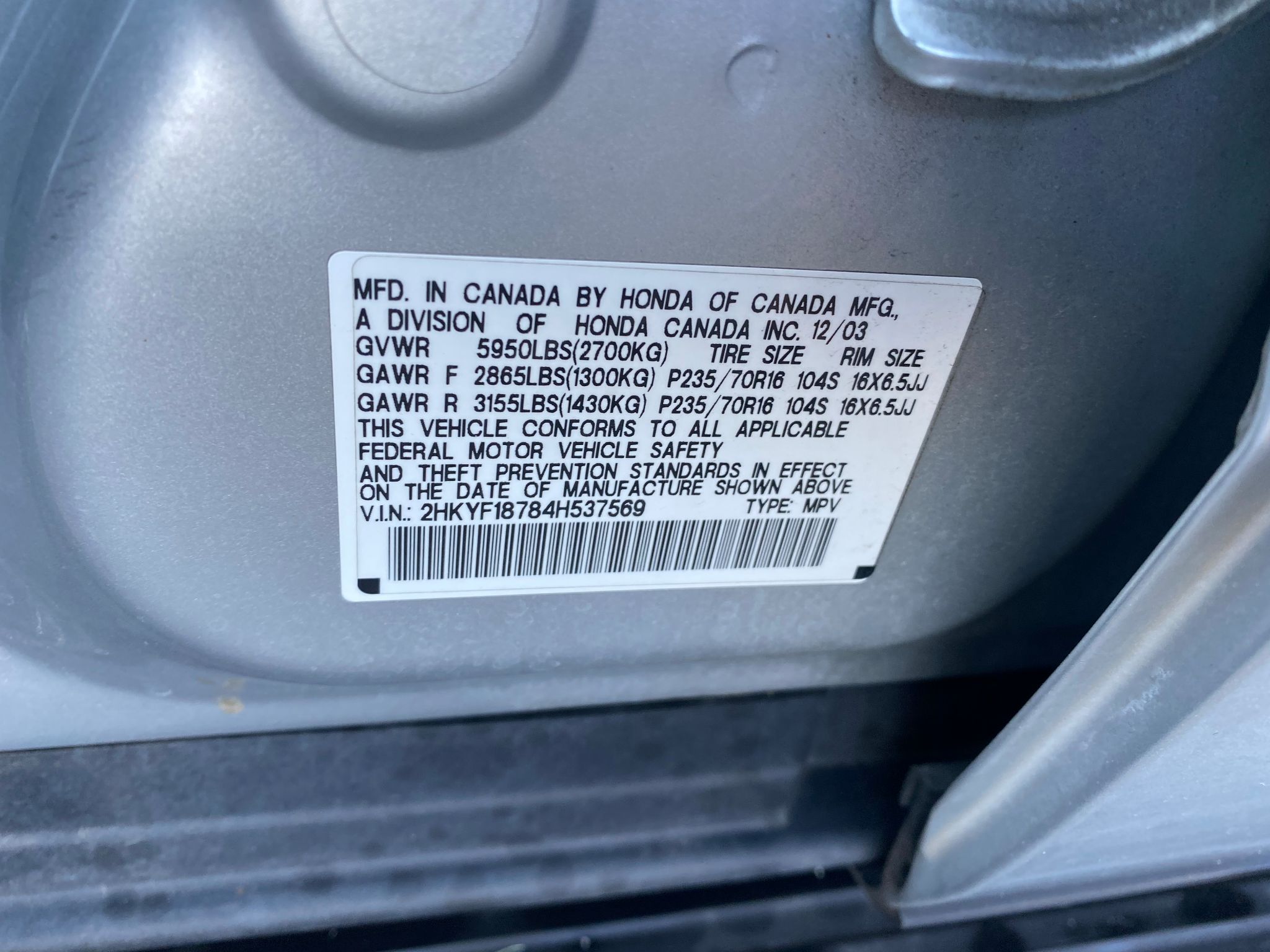 2004 Honda Pilot EX