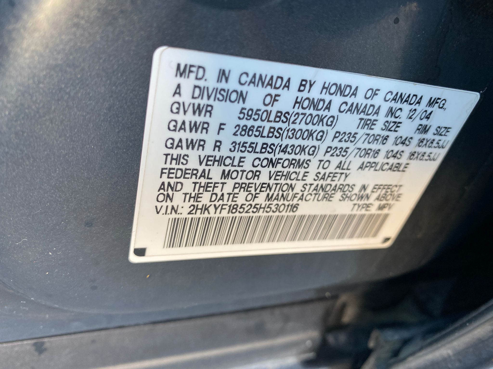 2005 Honda Pilot EX-L