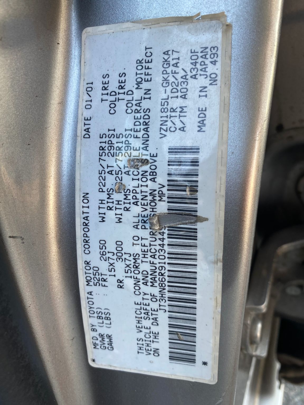 2001 Toyota 4Runner SR5