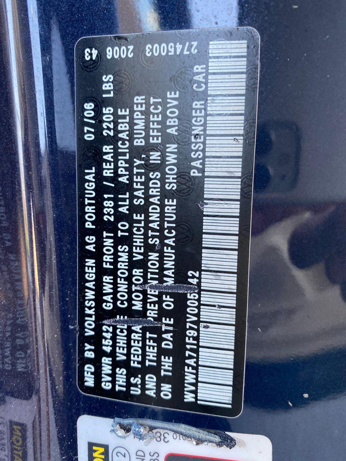 2007 Volkswagen Eos 2.0T
