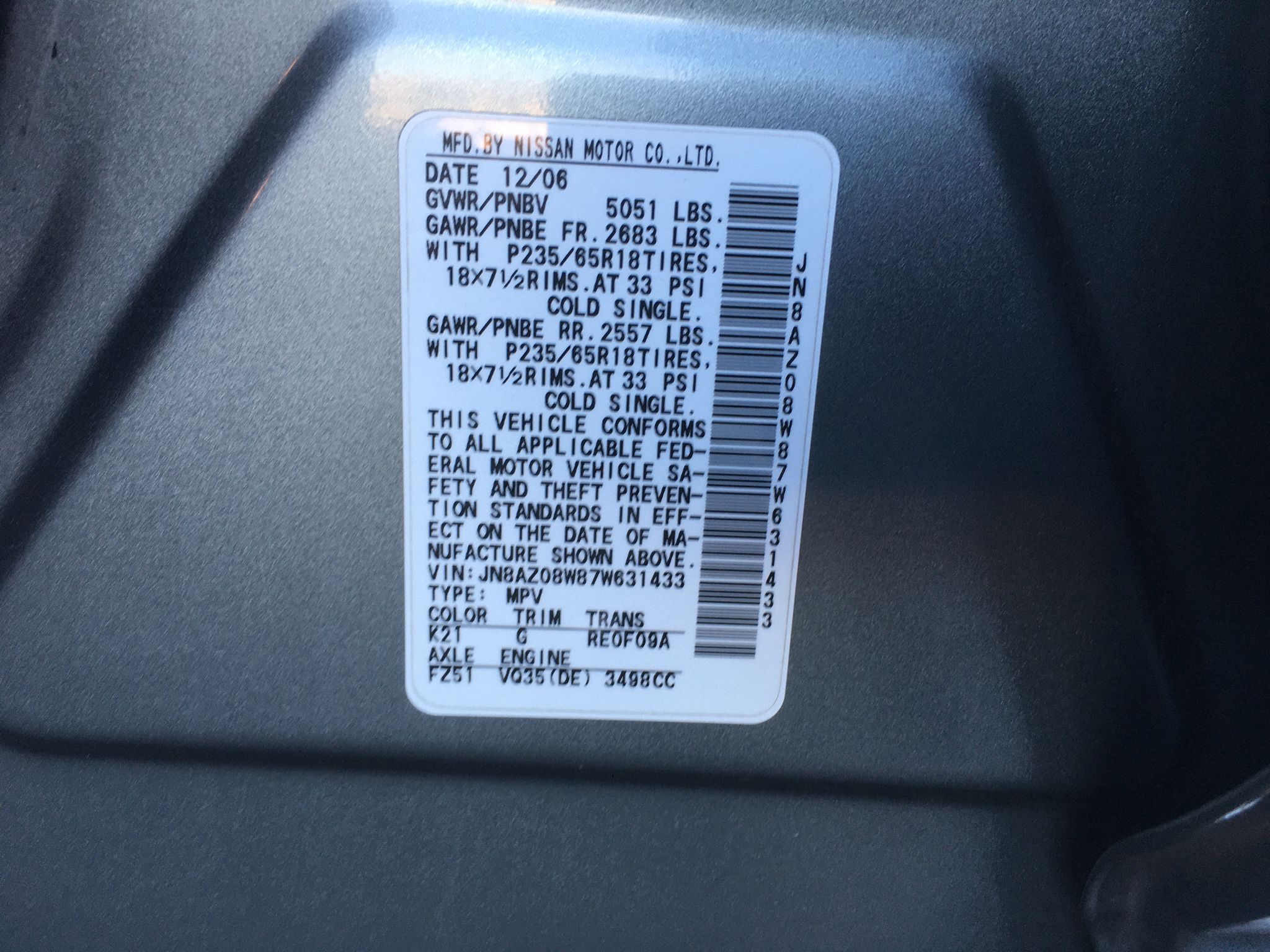 2007 Nissan Murano SE