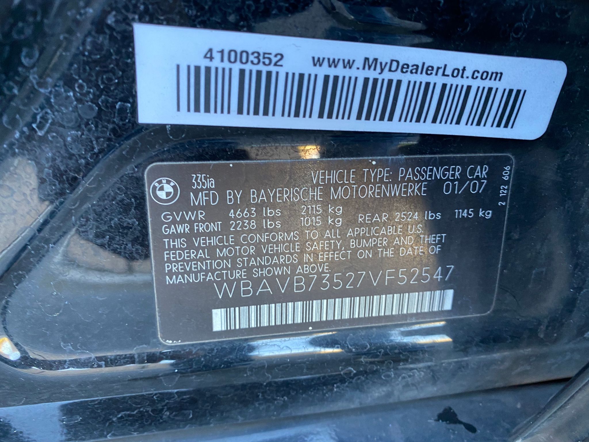 2007 BMW 3 Series 335i