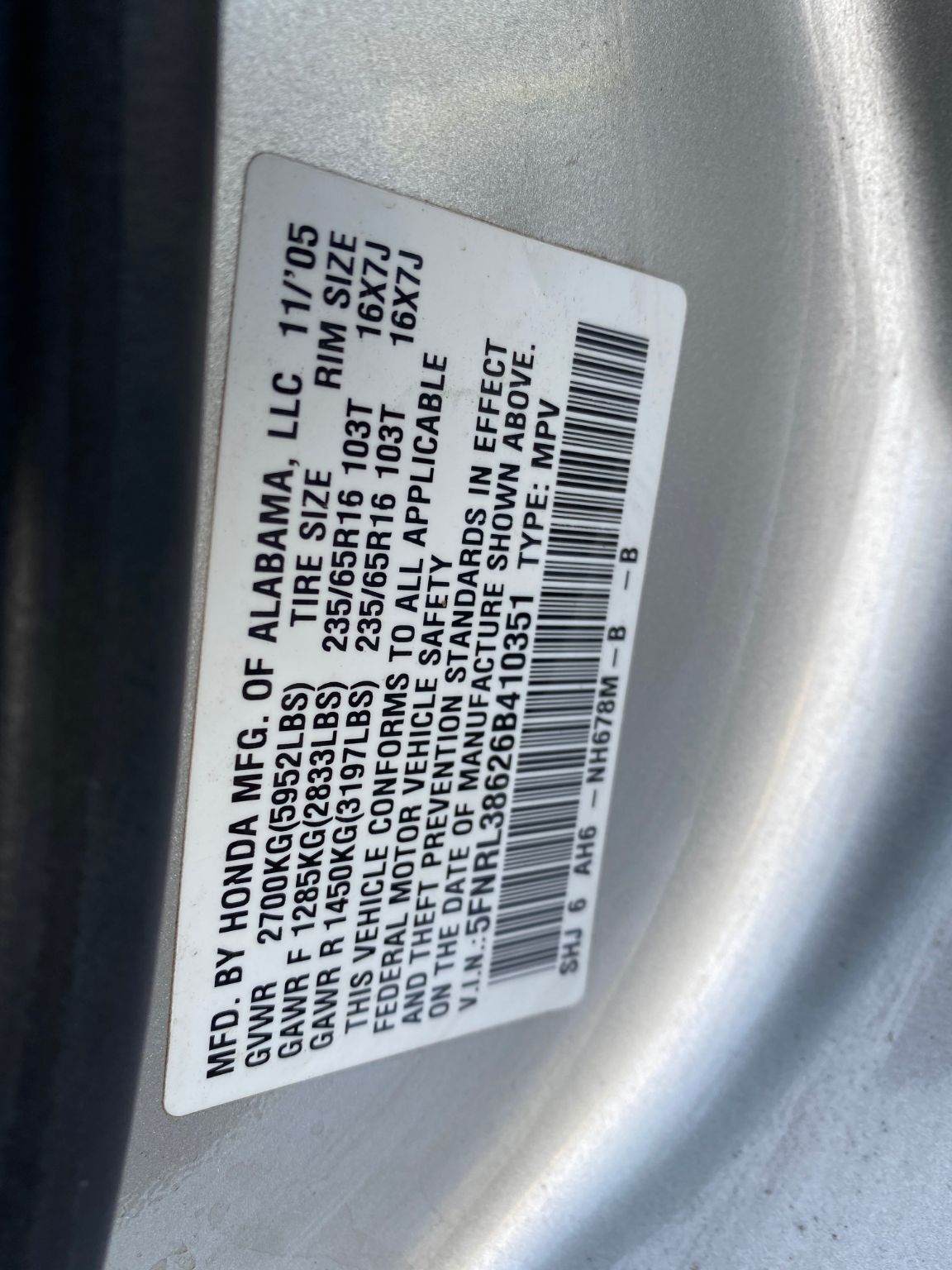 2006 Honda Odyssey EX-L