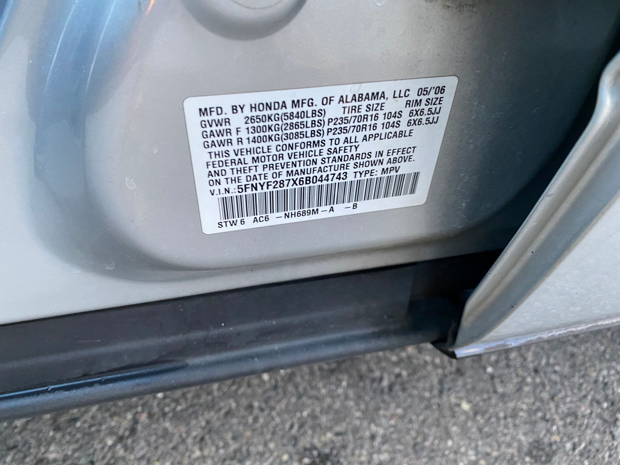 2006 Honda Pilot EX-L with NAVI