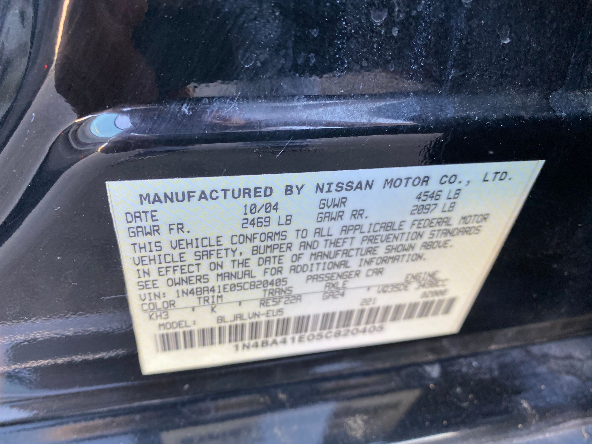 2005 Nissan Maxima 3.5 SL